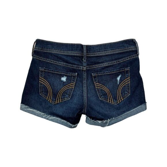 Hollister‎ Women's Dark Wash Denim Midi Shorts - Picture 5 of 11
